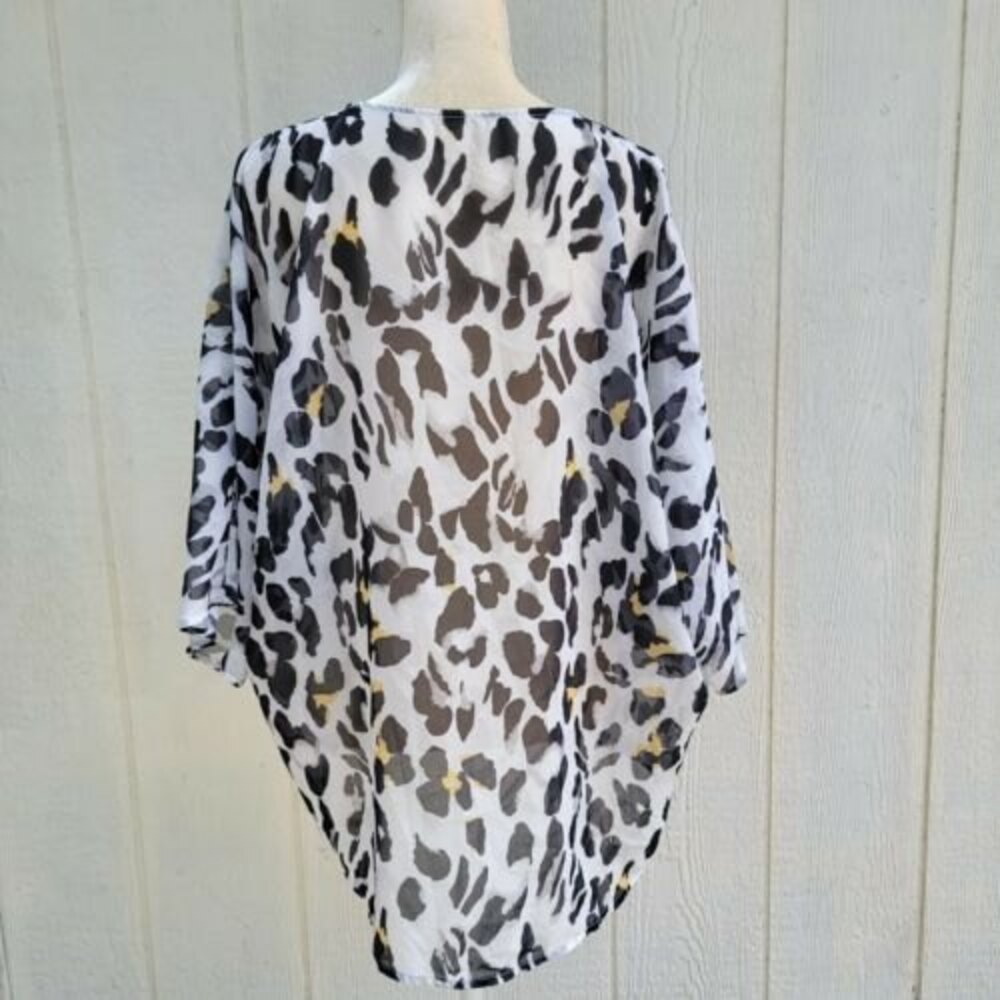 Womens Leopard Print Sheer Open Front Cardigan/Sw… - image 2